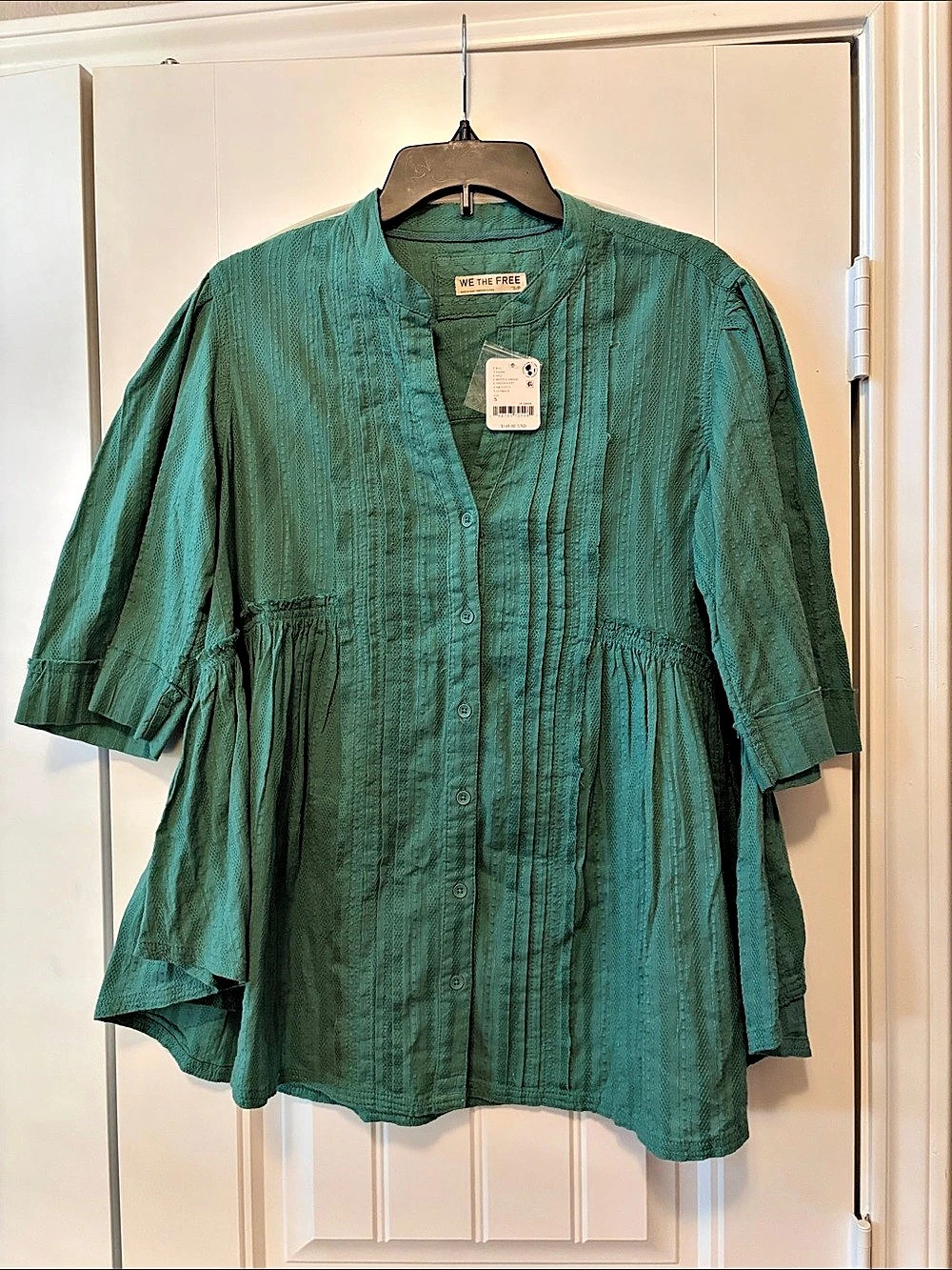 We The Free Cotton Gauze Tunic in Green Size Small NWT